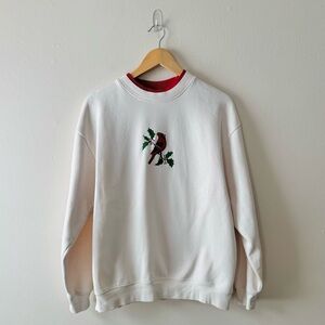 Vintage 90s Cardinal Embroidery Grandma Crewneck Size L